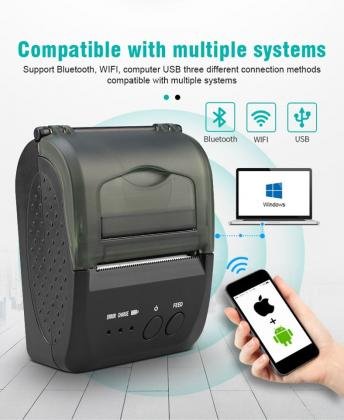 Impresora térmica portátil de recibos USB Bluetooth