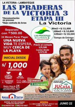 PROYECTO DE LOTIZACION EN PRE-VENTA  LAS PRADERAS DE LA VICTORIA 3