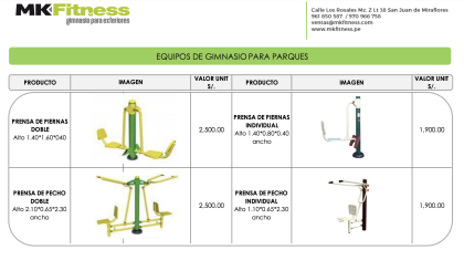 Equipos biosaludables para parques MK