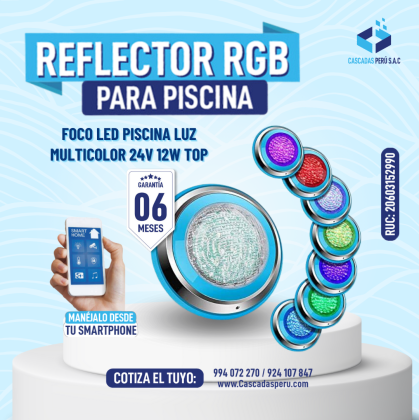 Reflectores RGB piscina , Luces de colores para piscina  , Luces sumergibles , Luces LED RGB